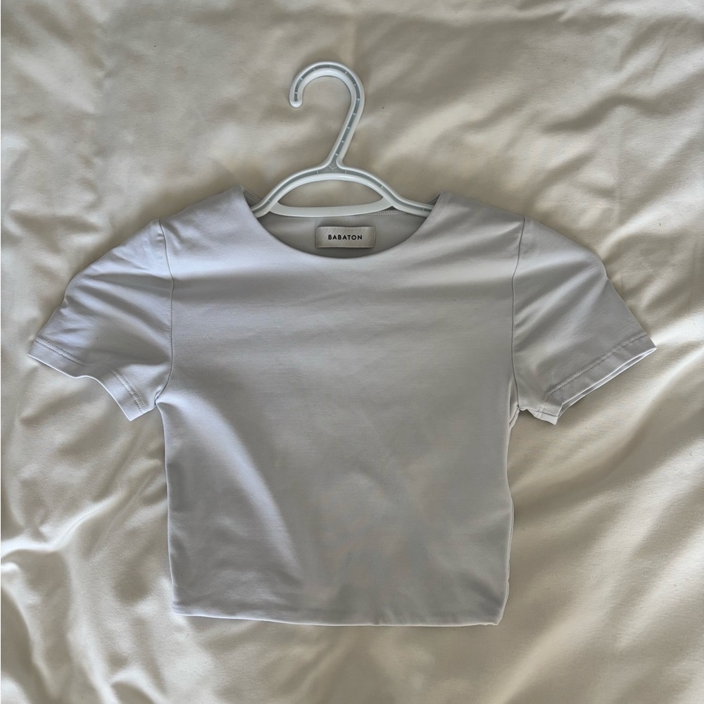 Babaton Contour White Crop Top